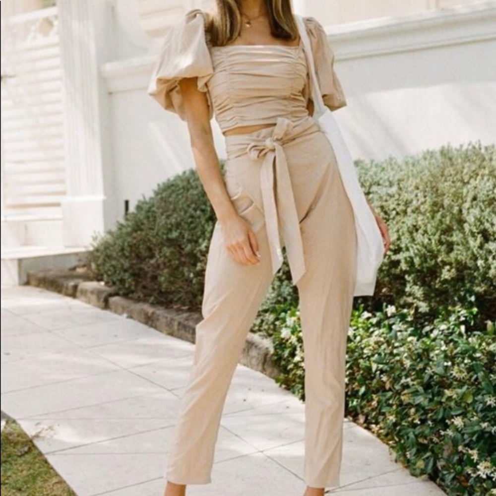 Sabo Skirt linen puff sleeve blouse